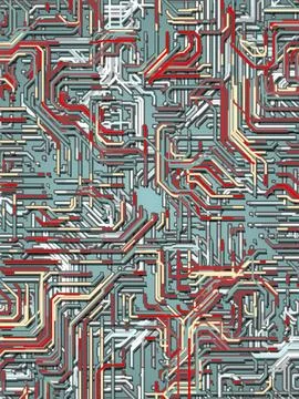 Digital colored lines abstract background. 3d rendering Stock Illustration