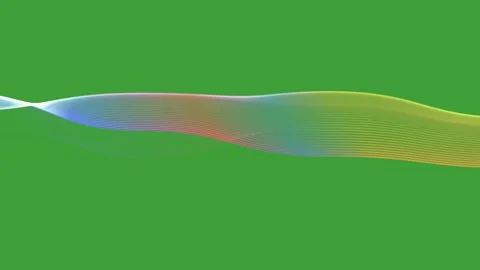 Digital colorful gradient particle line wave animation on white background,.. Video stock 320104741