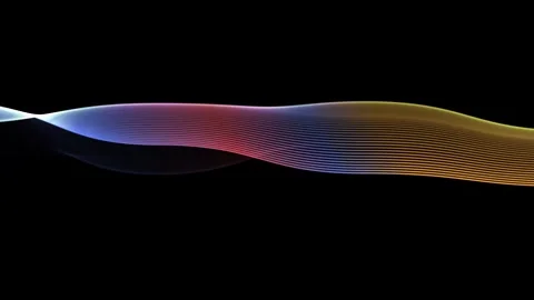 Digital colorful gradient particle line wave animation on white background,.. Stock Footage 320104745