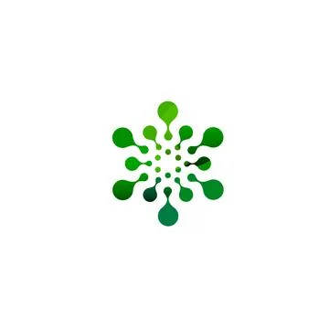 Digital colorful isolated circle logo template. Stylized abstract snowflake Stock Illustration