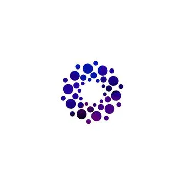 Digital colorful isolated circle logo template. Stylized abstract snowflake Stock Illustration