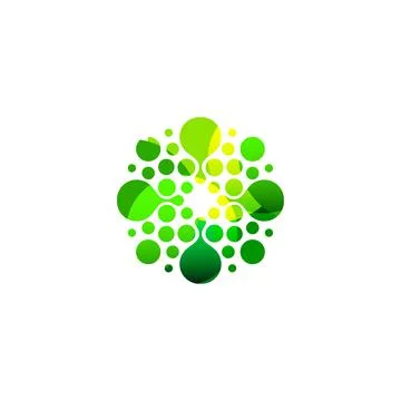 Digital colorful isolated circle logo template. Stylized abstract snowflake Stock Illustration