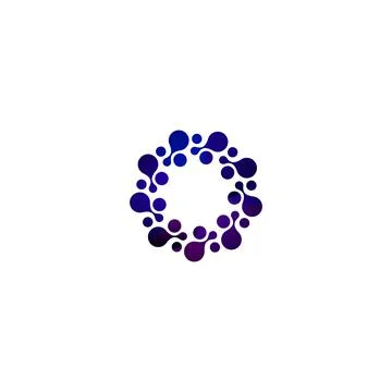 Digital colorful isolated circle logo template. Stylized abstract snowflake Stock Illustration