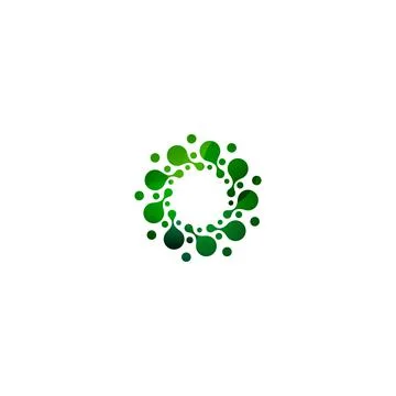 Digital colorful isolated circle logo template. Stylized abstract snowflake Stock Illustration
