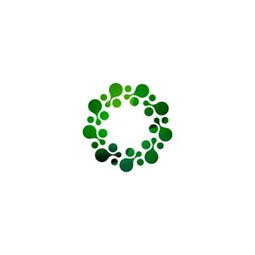Digital colorful isolated circle logo template. Stylized abstract snowflake Stock Illustration