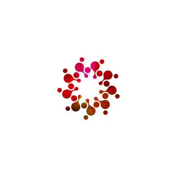 Digital colorful isolated circle logo template. Stylized abstract snowflake Stock Illustration