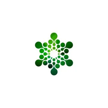 Digital colorful isolated circle logo template. Stylized abstract snowflake Stock Illustration
