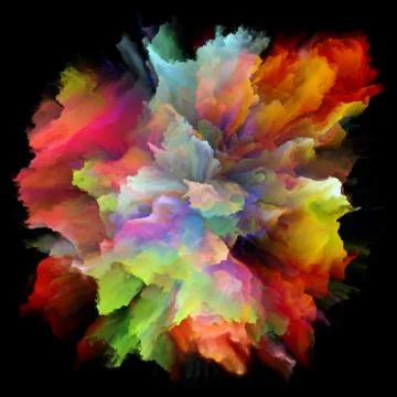 Digital Colorful Paint Splash Explosion Stock Illustration