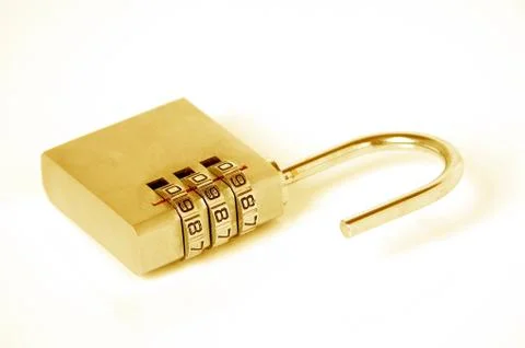 Digital combination lock isolated on white Stock Photos