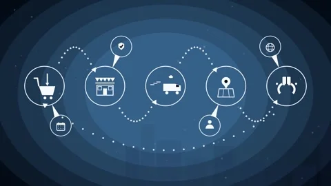 Digital commerce logistics concept with online shopping Vídeos de archivo 344095977