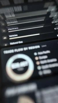 Digital commodity flow panel lists crude oil Stock Photos