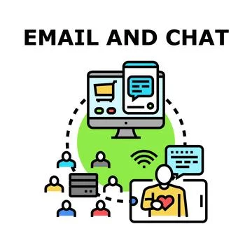 Digital communication and online chat vector concept Stock Illustration