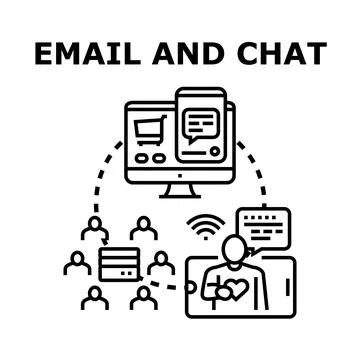 Digital communication and online chat vector concept Stock Illustration