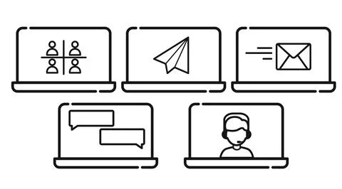 Digital communication and remote set Ilustração Stock