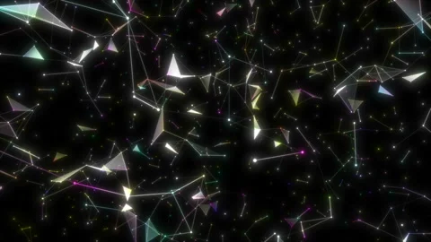 Digital communication and technology multicolored background. Plexus fantasy Stock Footage 114000532
