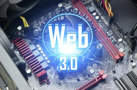 Digital communication concept and technology WEB 3.0 and AI development Stock Photos