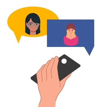Digital communication concept with people chatting messaging online business  Illustrazione stock