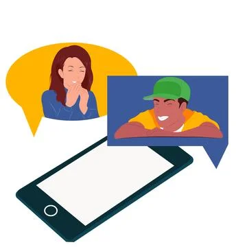 Digital communication concept with people chatting messaging online busines.. Stock Illustration