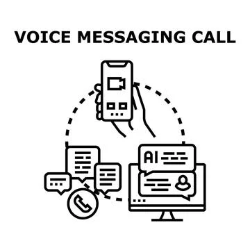 Digital communication connecting people through voice messaging Stock Illustration