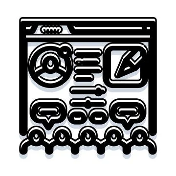 Digital communication feedback with user interface elements Stock Illustration