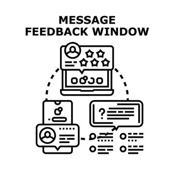 Digital communication feedback window messaging system concept Stock Illustration
