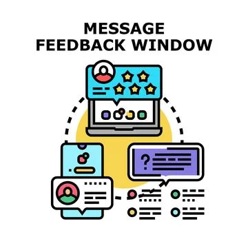 Digital communication feedback window messaging system concept Stock Illustration