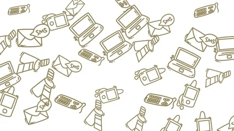 Digital Communication Icons Seamless Pattern Background for Modern Business. Stock Footage 321846777