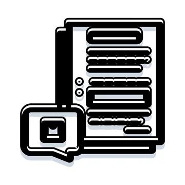 Digital communication message notification on abstract document concept Stock Illustration