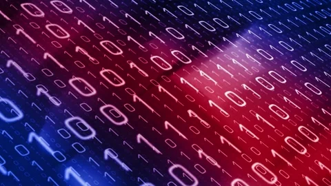 Digital communication in motion binary code animation for network data. Matrix Stock Footage 246132195