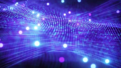 Digital Communication Network with Neon Energy Wave Animation Stock Footage 337929573