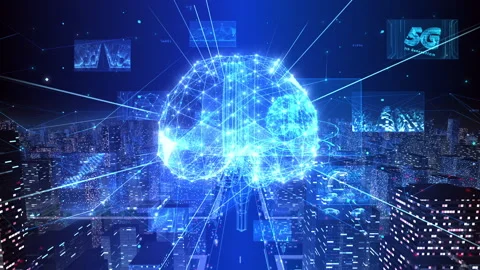 Digital Communication Network Technology AI BigData City 20G Brain Rot B Видео 139038696
