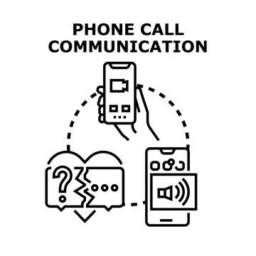 Digital communication problems, misunderstanding during phone call Stock Illustration
