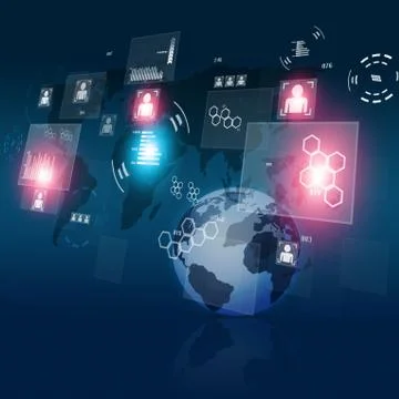 Digital Communication Technology Interface Stock Illustration