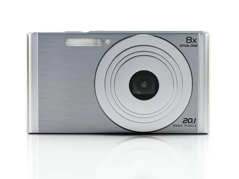 Digital compact camera isolated on white background. 3D illustration Stock Illustration