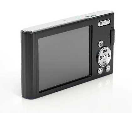 Digital compact camera isolated on white background. 3D illustration Illustrazione stock