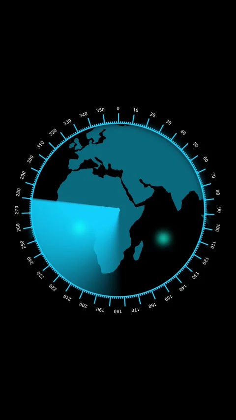 Digital compass with Africa map Stock Footage 337461632
