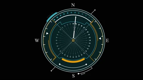 Digital compass hud elements. Compass with moving arrows.	 Stock Footage 201580074