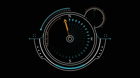 Digital compass hud elements. Compass with moving arrows.	 Stock Footage 201580075