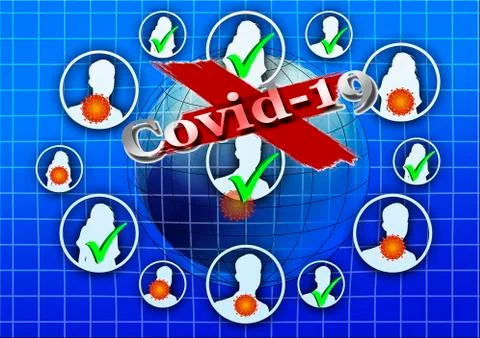 Digital Composing Coronavirus Convid 19 worldwide pandemic infected and Stock Illustration