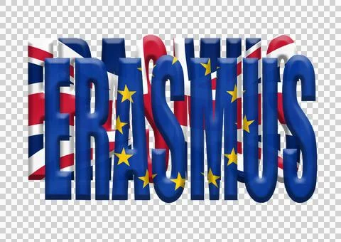 Digital Composite. 16th December 2025..The word ERASMUS with a fabric overlay 스톡 일러스트
