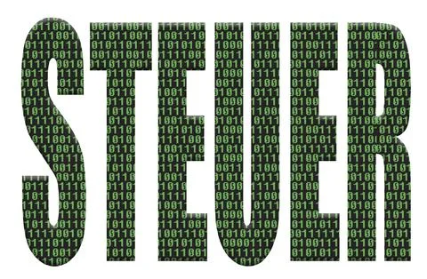 Digital composite. 30th May 2025..The word  STEUER (German for tax) with an o Stock-Illustration