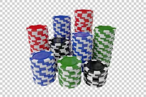 Digital composite 3D image of gambling chips Stock Photos