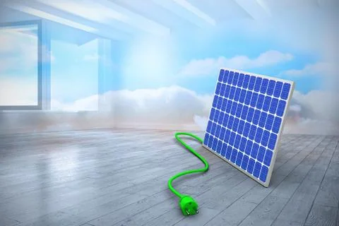Digital composite of 3d solar panel Stock Illustration