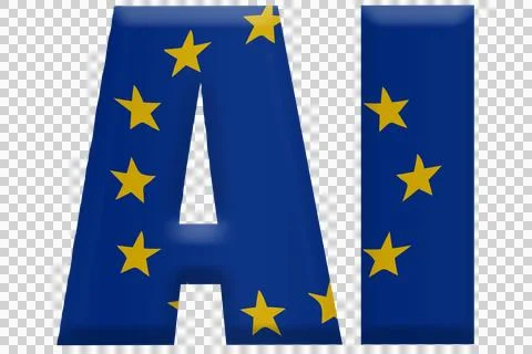 Digital composite. ..AI (Artificial intelligence) with an overlay of the Euro Stock Illustration