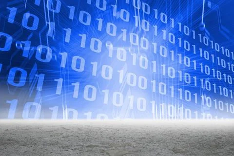 Digital composite of Blue binary code graphic Stockillustratie