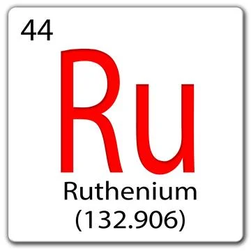 Digital composite - Chemical element tile Ru Ruthenium Stock Illustration