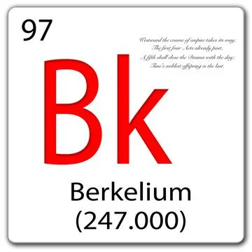 Digital composite - Chemical element tile Bk - Berkelium. Berkelium is named  Stock Illustration