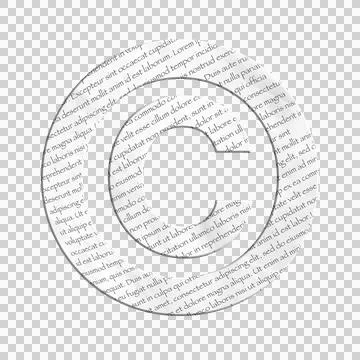 Digital composite. ..Copyright symbol with an overlay of Newsprint / book pri Stock Illustration