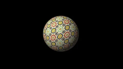 Digital composite - design element. 3d ceramic tile pattern sphere. Stock Footage 105054013