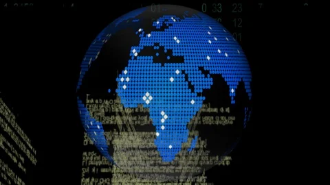 Digital composite of a digital world in bitmap Stock Footage 107403891